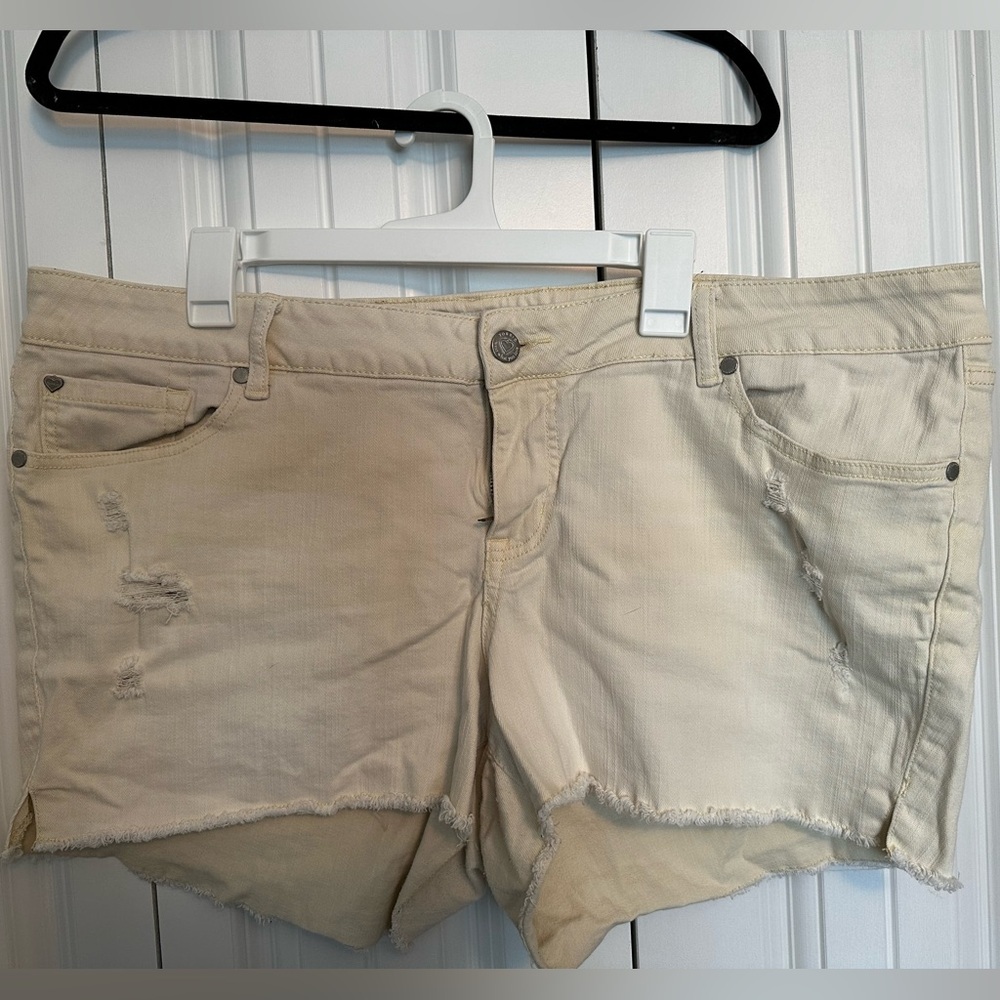 Pale Yellow Torrid Shorts- distressed style!